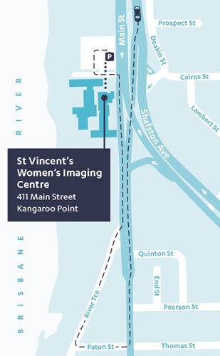 Map of Queensland X-Ray St Vincent's Brisbane Women's Imaging Centre